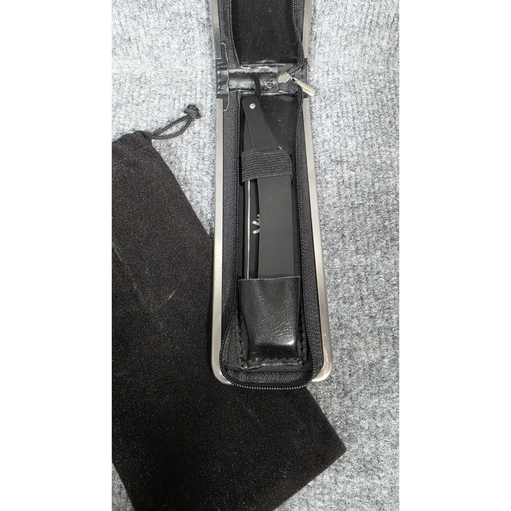 Velvet Forge Razors Straight Razor Black Folding‎ Shavette w/ Case & Pouch